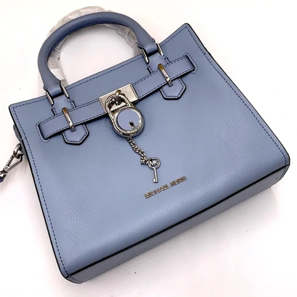 MICHAEL KORS HAMILTON SMALL SATCHEL PALE GOLD COLOR - Picture 2 of 13